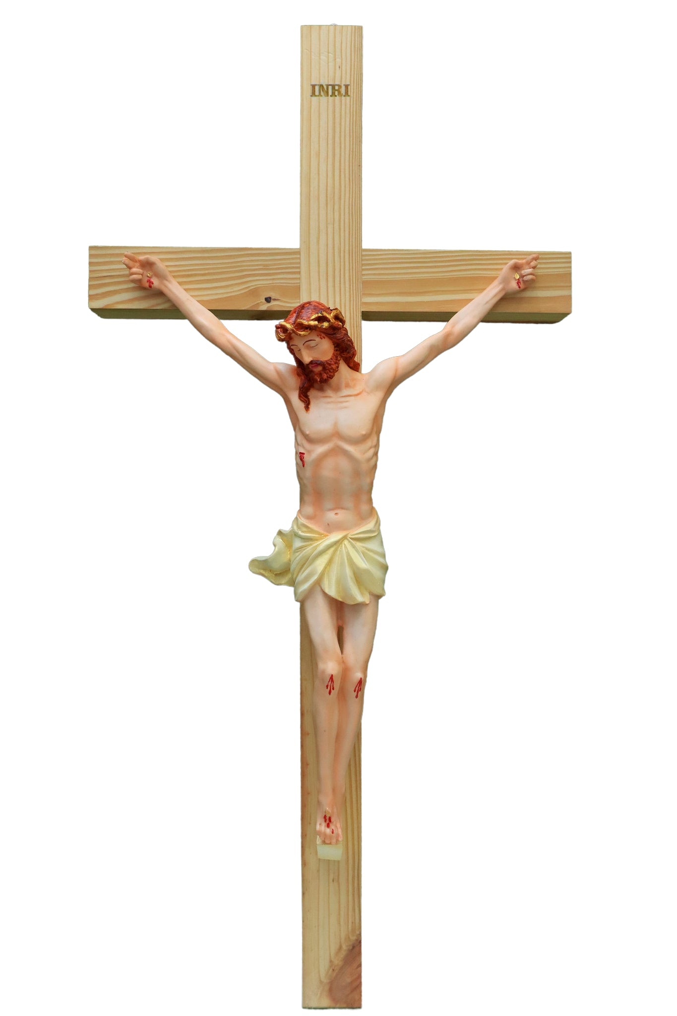  Crucifix 35 Inch Statue - Beautifully Crafted Polymarble Sculpture