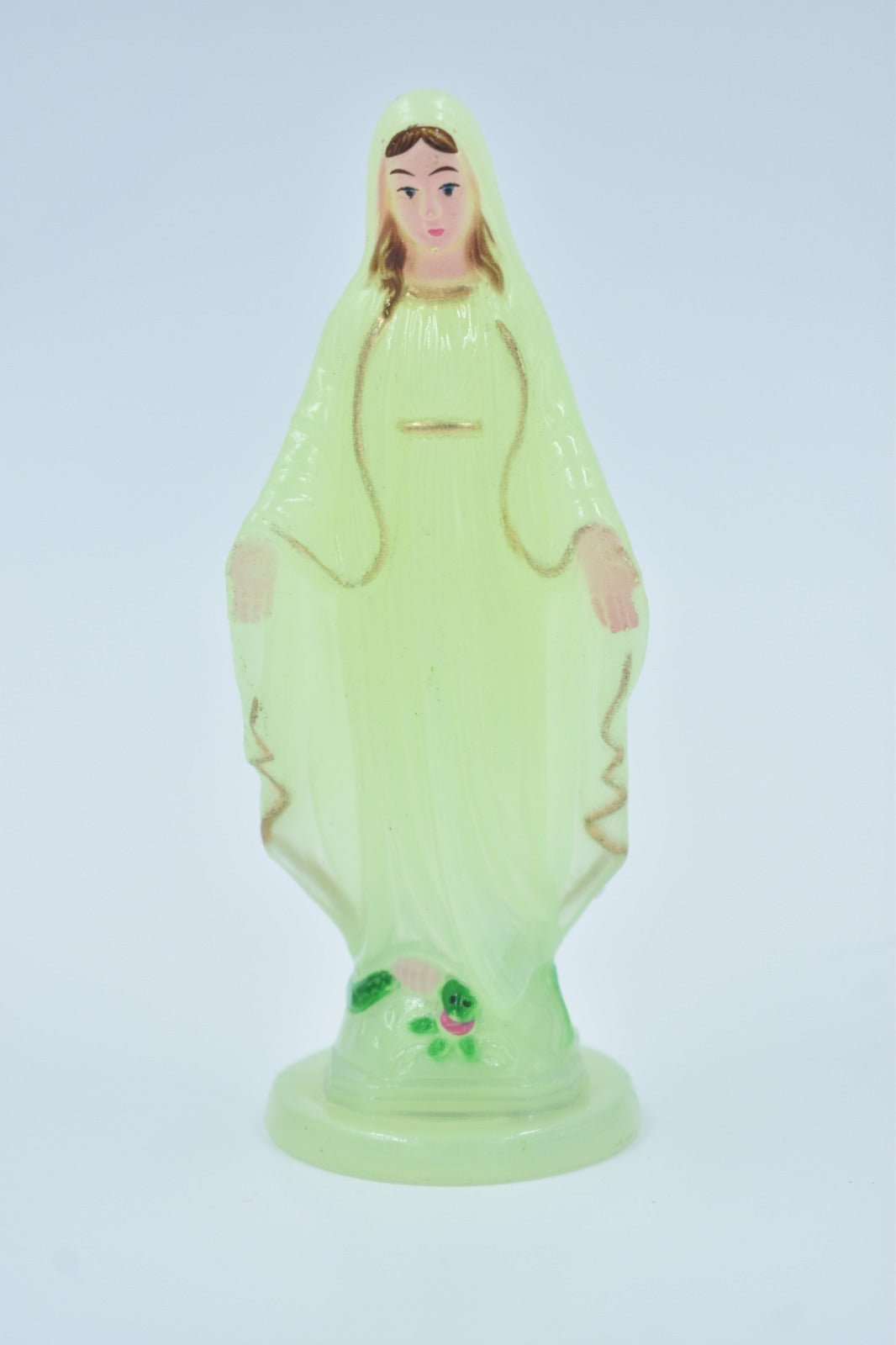 Mother Mary 3 Inch Fluorescent Car Statue - Handcrafted to Illuminate Your Journeys