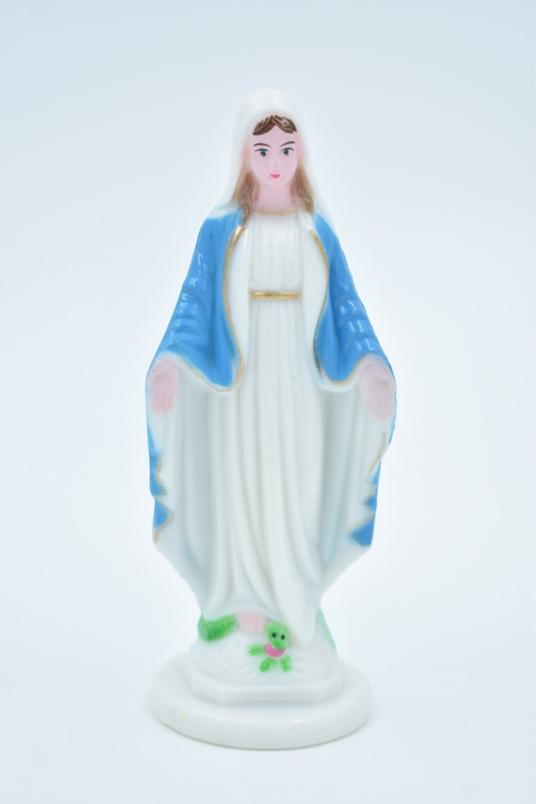 Mother Mary 3 Inch Blue and White Car Statue - Handcrafted for Protection and Guidance