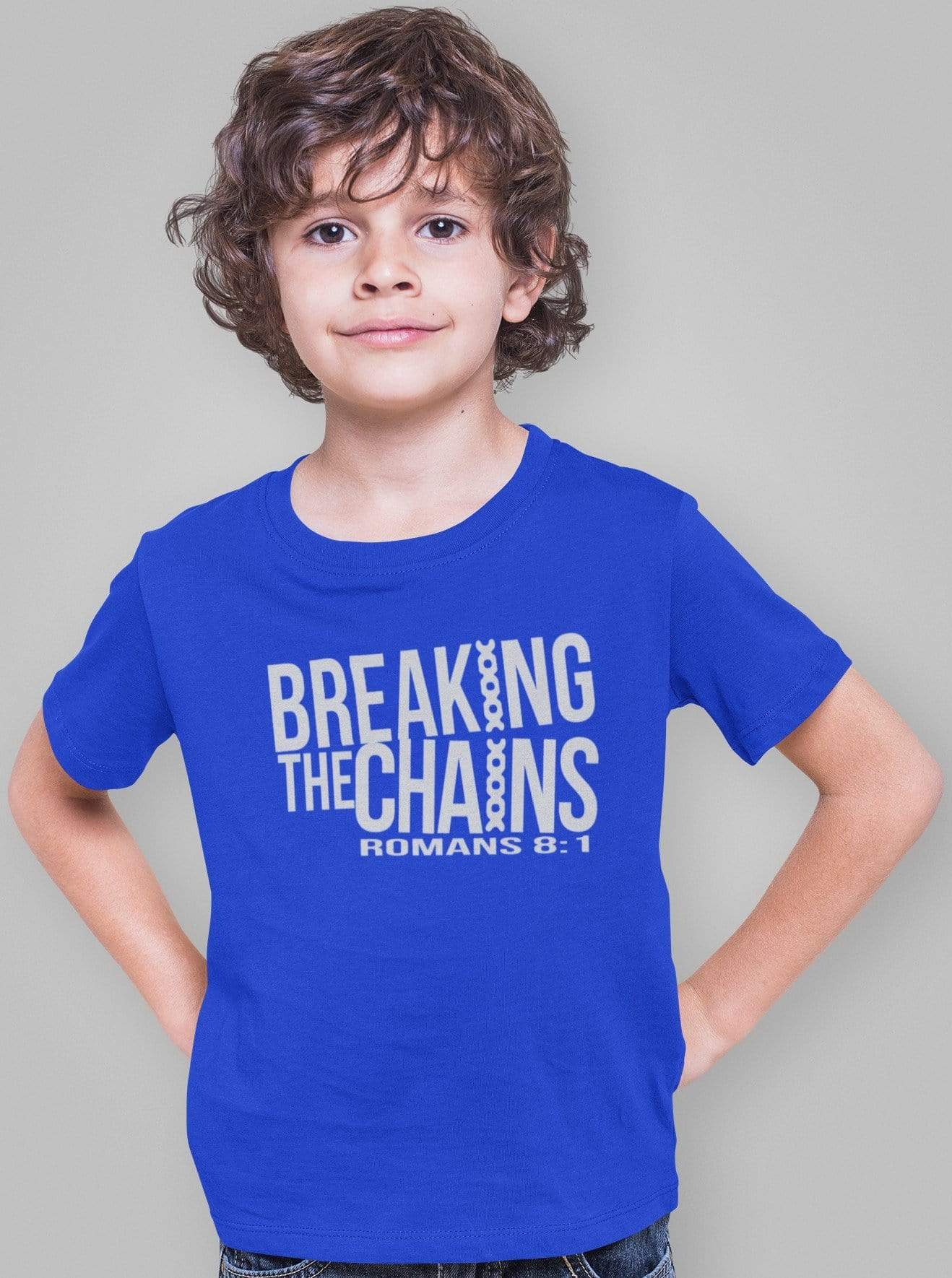 Living Words Kids Round Neck T Shirt Boy / 0-12 Mn / Royal Blue Breaking the chains