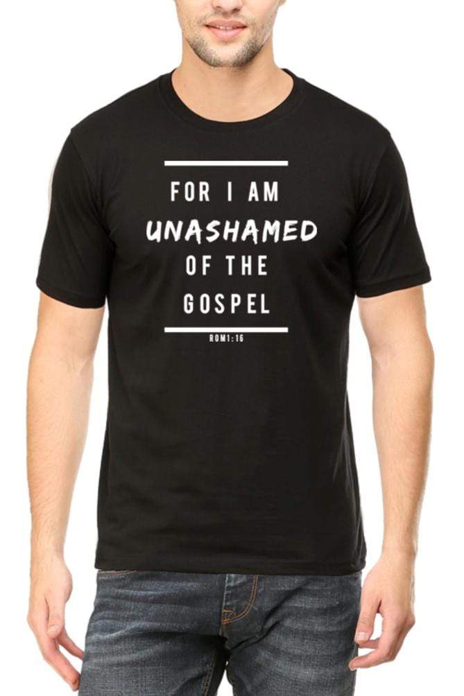 Living Words Men Round Neck T Shirt S / Black UNASHAMED - Christian T-Shirt