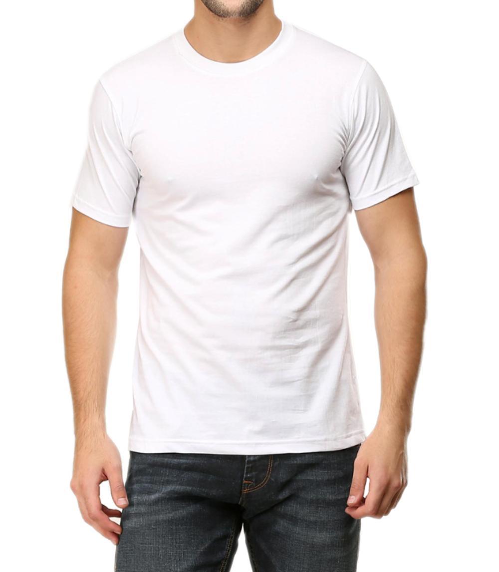 Men Round Neck Plain T-Shirt - Main Image