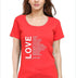 Living Words Women Round Neck T Shirt S / Red Love - Christian T-Shirt