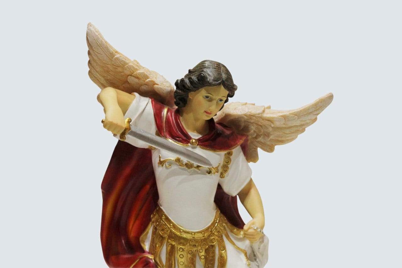 St. Michael 20 Inch Polymarble Statue - Handcrafted Religious Decor