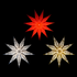 Combo of Three Christmas Paper Star Lanterns (Silver, Gold and Red)