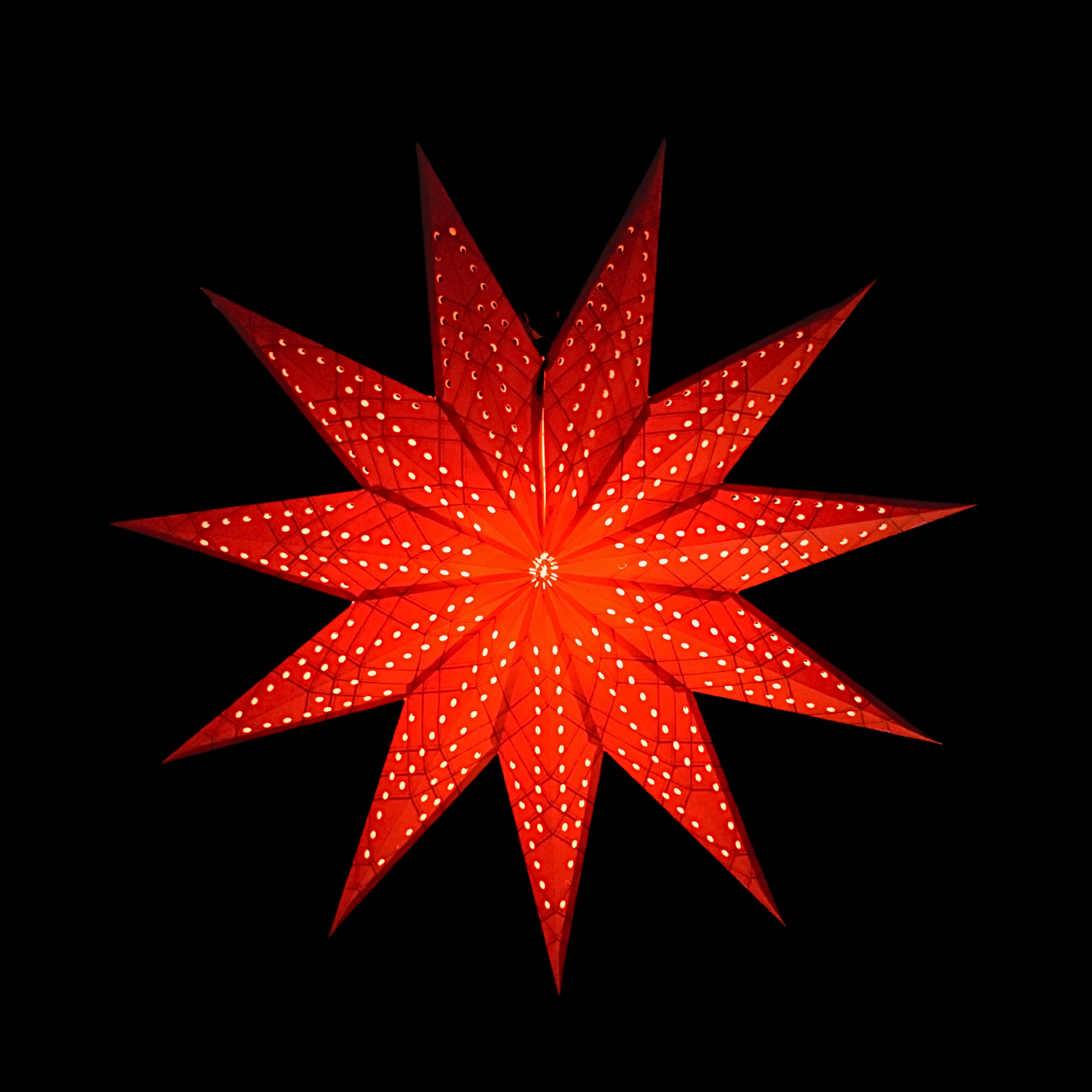Red  Eleven Pointed Christmas Paper Star Lantern