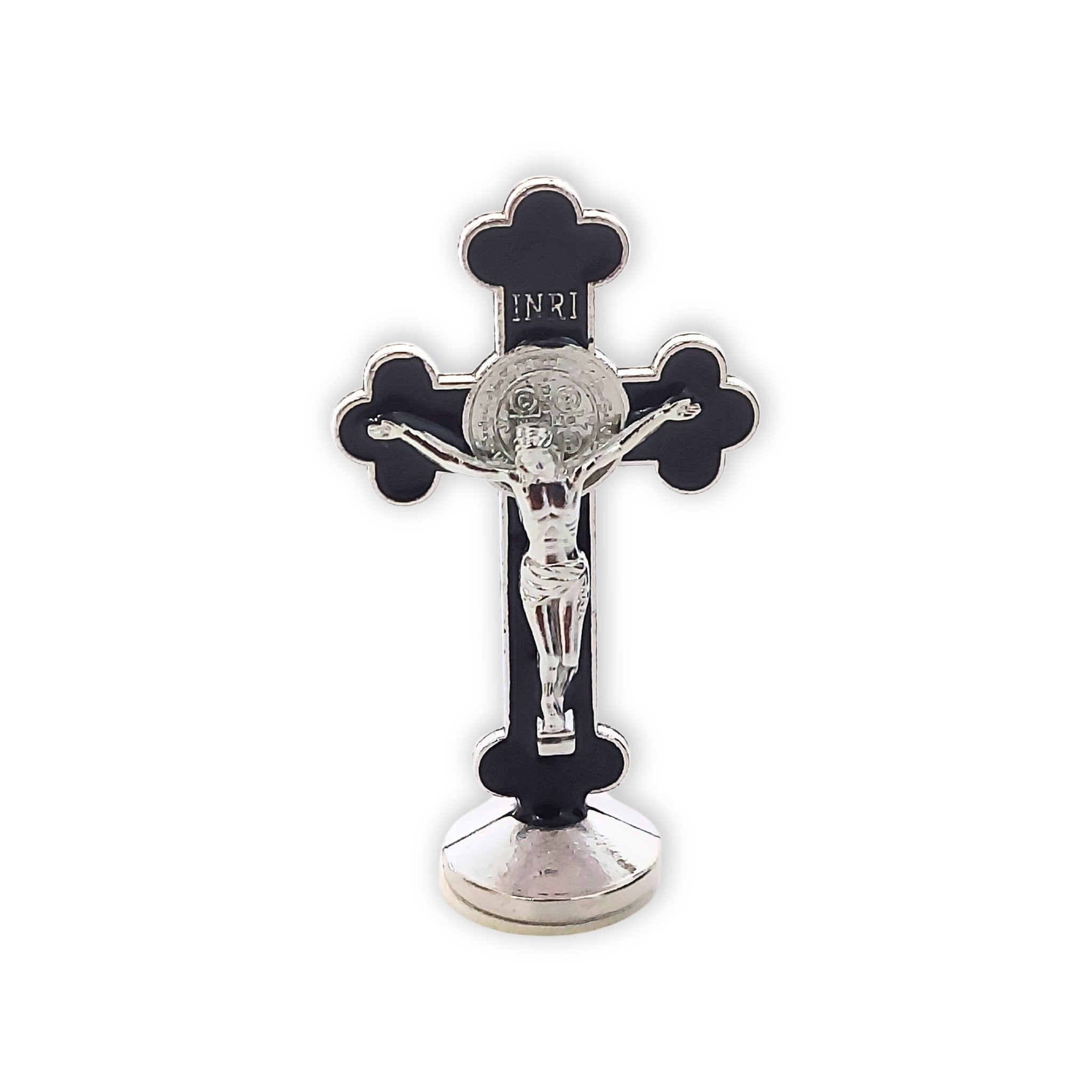 Car Crucifix- Silver & Black