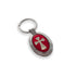 Key Chain(Oval)-Silver and Red