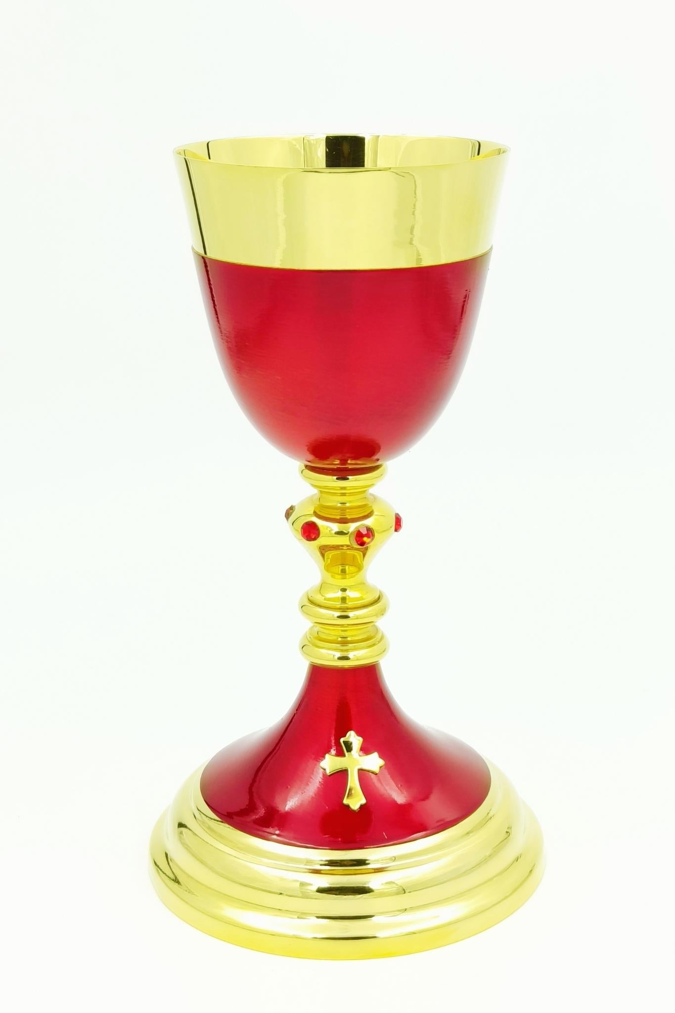Chalice & Paten Set -Red And Gold- CHN5