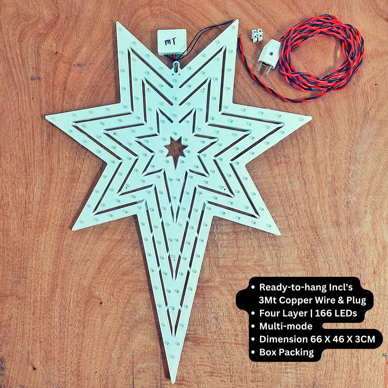 Large-sized 4 Layer RED LED Star