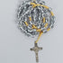 6mm Cross Beads Thread Rosary with Metal Crucifix-Black-R102