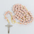 6mm Cross Beads Thread Rosary with Metal Crucifix-Pink-R100