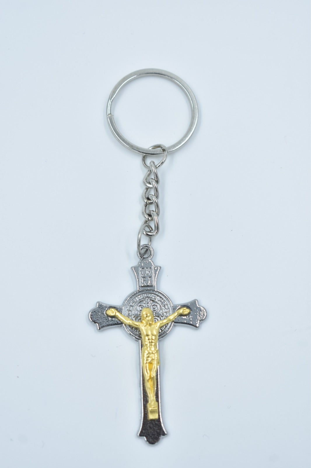 Key Chain Crucifix - Silver & Gold