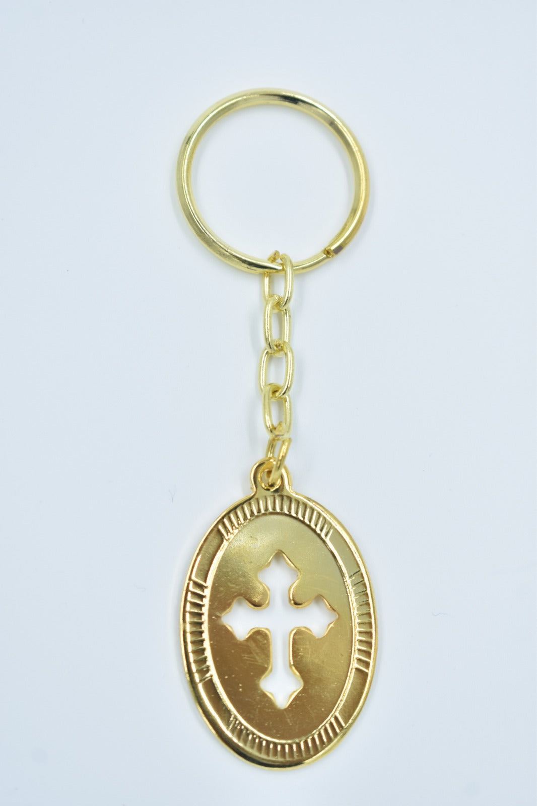 Oval Shaped Key Chain - Gold