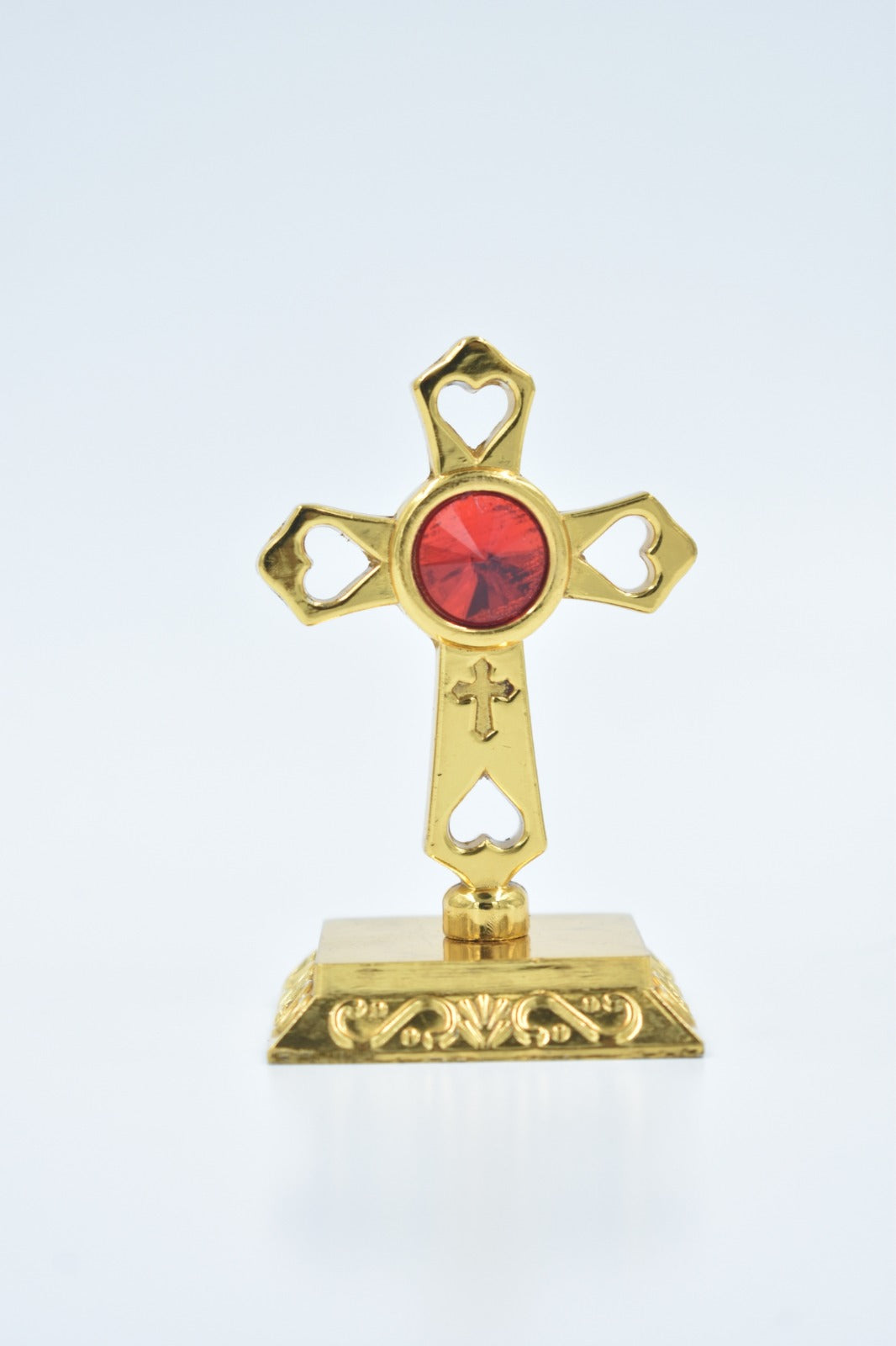 Car Cross Centre Stone-Gold&Red