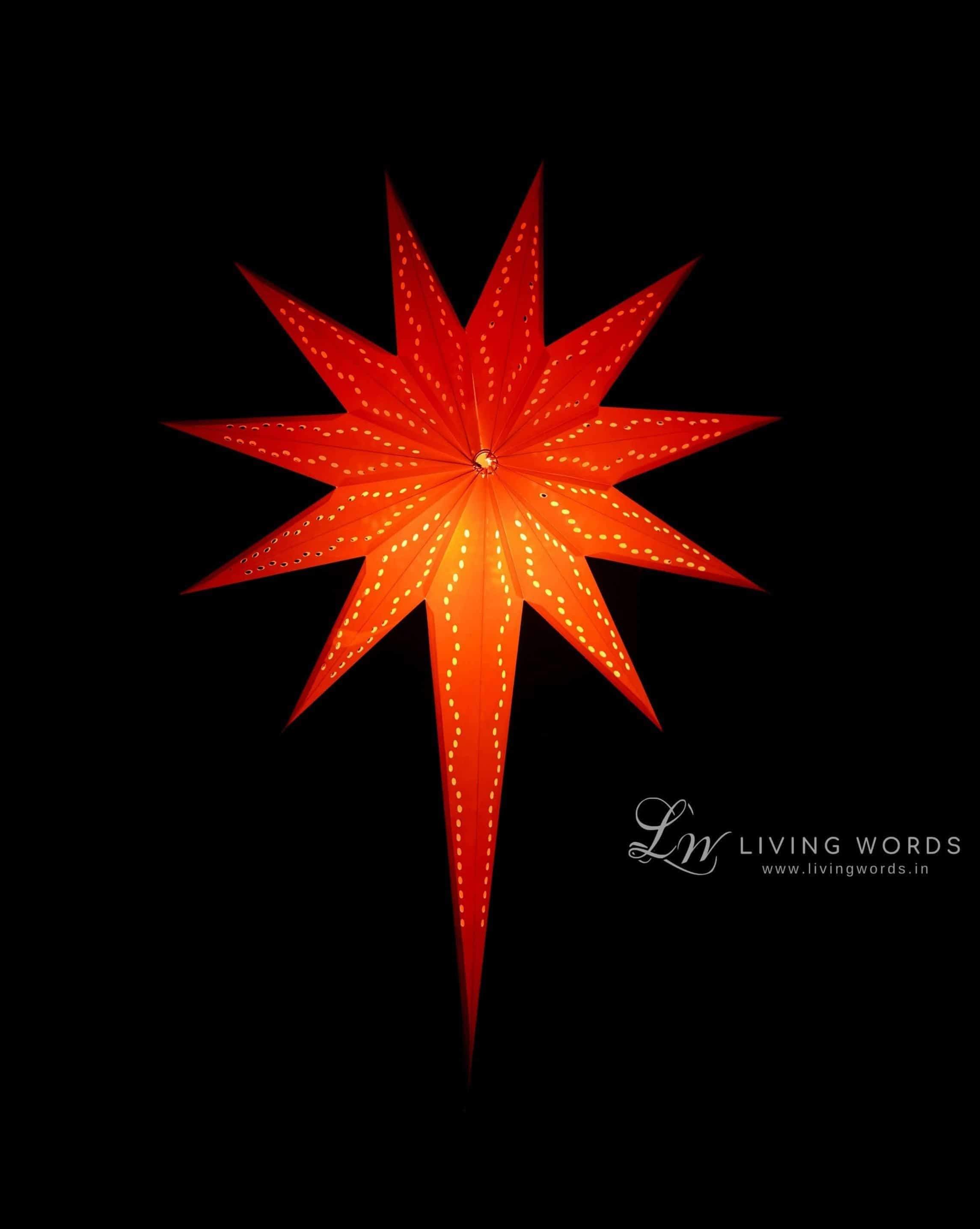 AStar Combo of Two Long Tail Christmas Paper Star Lanterns (Red and White)