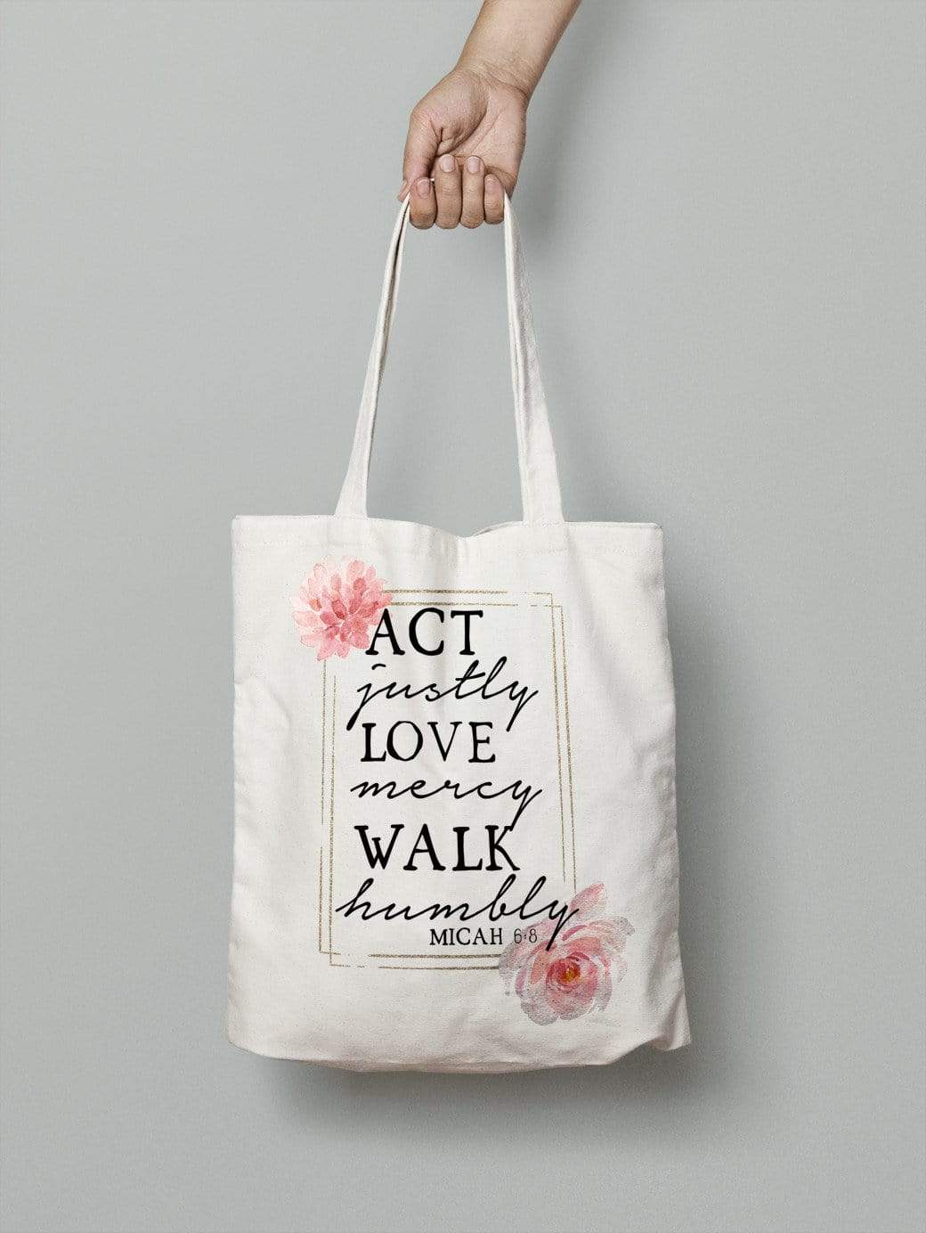 living words act justly tote bag 13921412481111