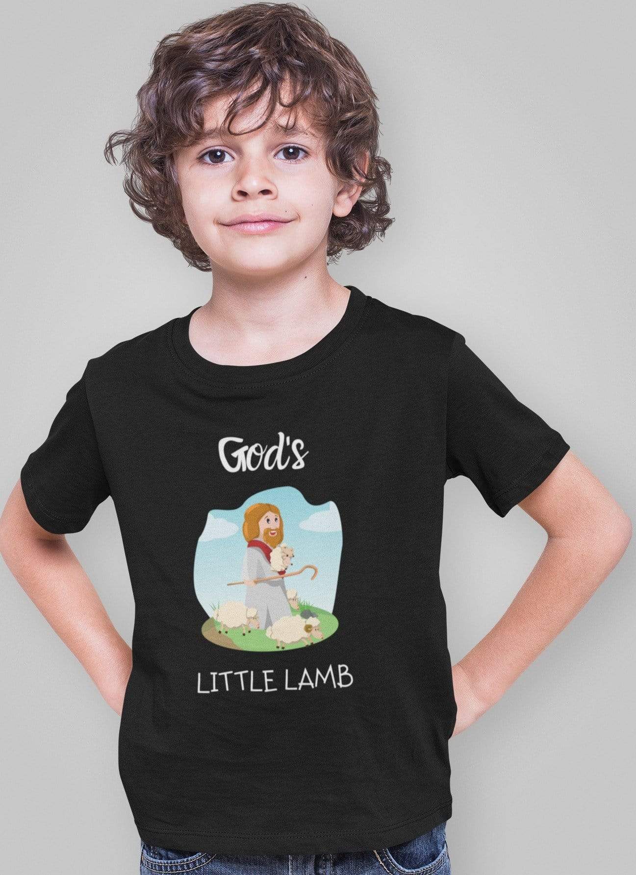 Living Words Boy Round neck Tshirt 0-11M / Black God's little Lamb