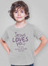 Living Words Boy Round neck Tshirt 0-11M / Grey Jesus loves you like my Dad & Mom