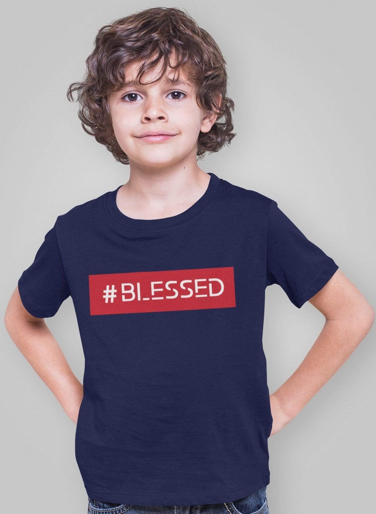 Living Words Boy Round neck Tshirt 0-11M / Navy Blue Blessed