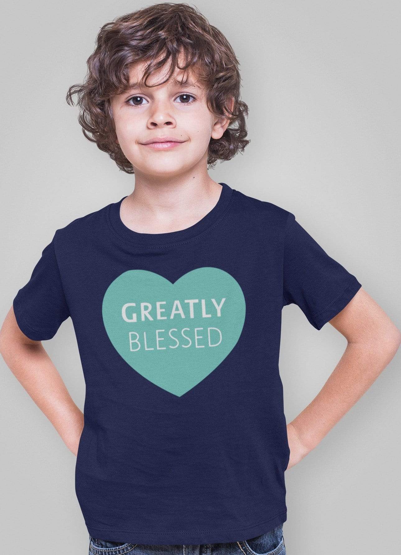 Living Words Boy Round neck Tshirt 0-11M / Navy Blue Greatly Blessed