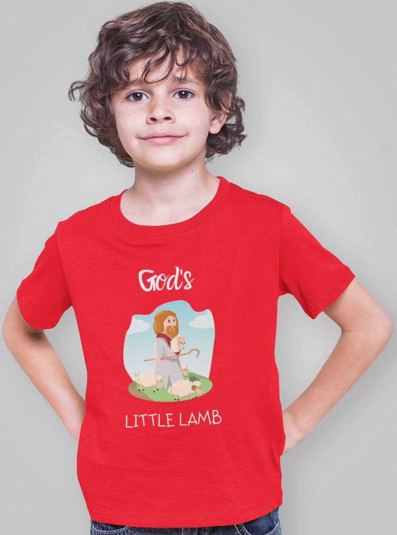 Living Words Boy Round neck Tshirt 0-11M / Red God's little Lamb