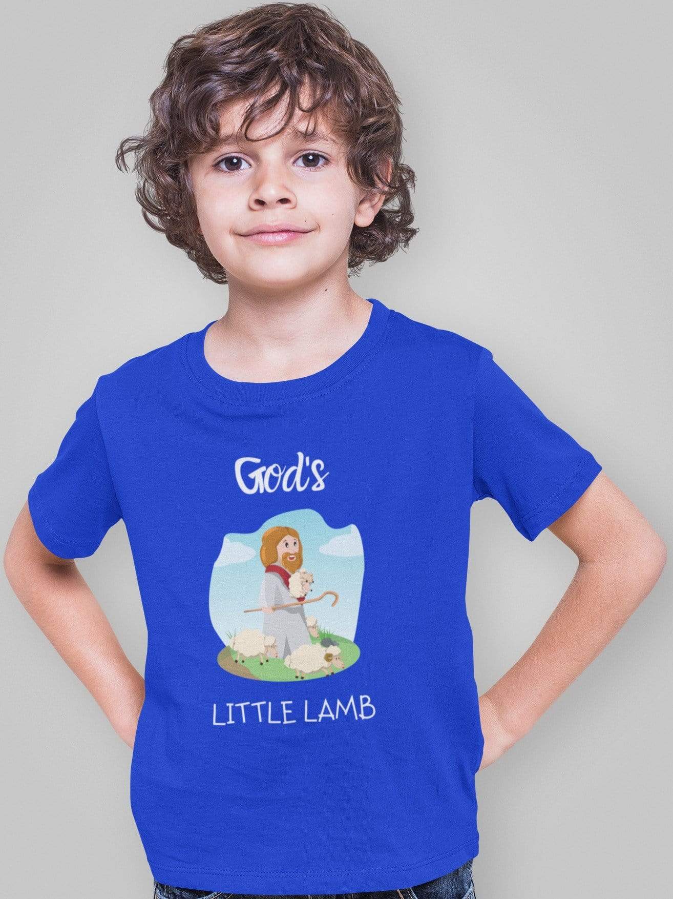 Living Words Boy Round neck Tshirt 0-11M / Royal Blue God's little Lamb