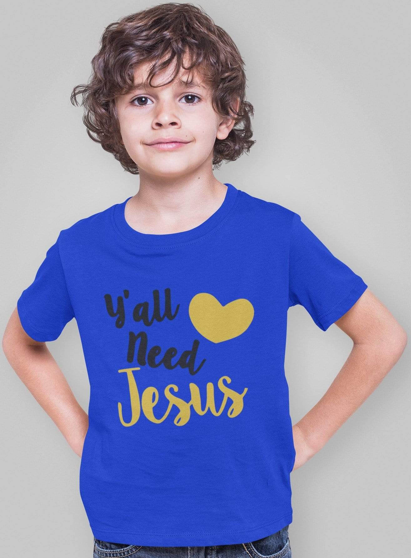 Living Words Boy Round neck Tshirt 0-11M / Royal Blue Y'all need Jesus