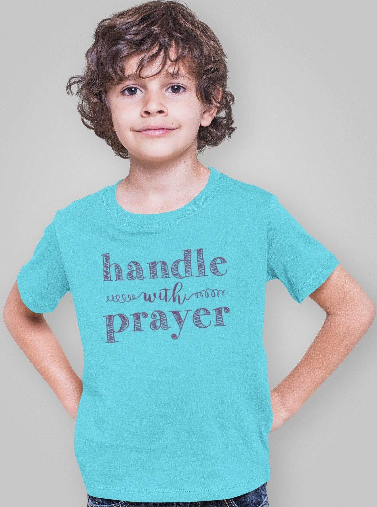 Living Words Boy Round neck Tshirt 0-11M / Sky Blue Handle with prayer