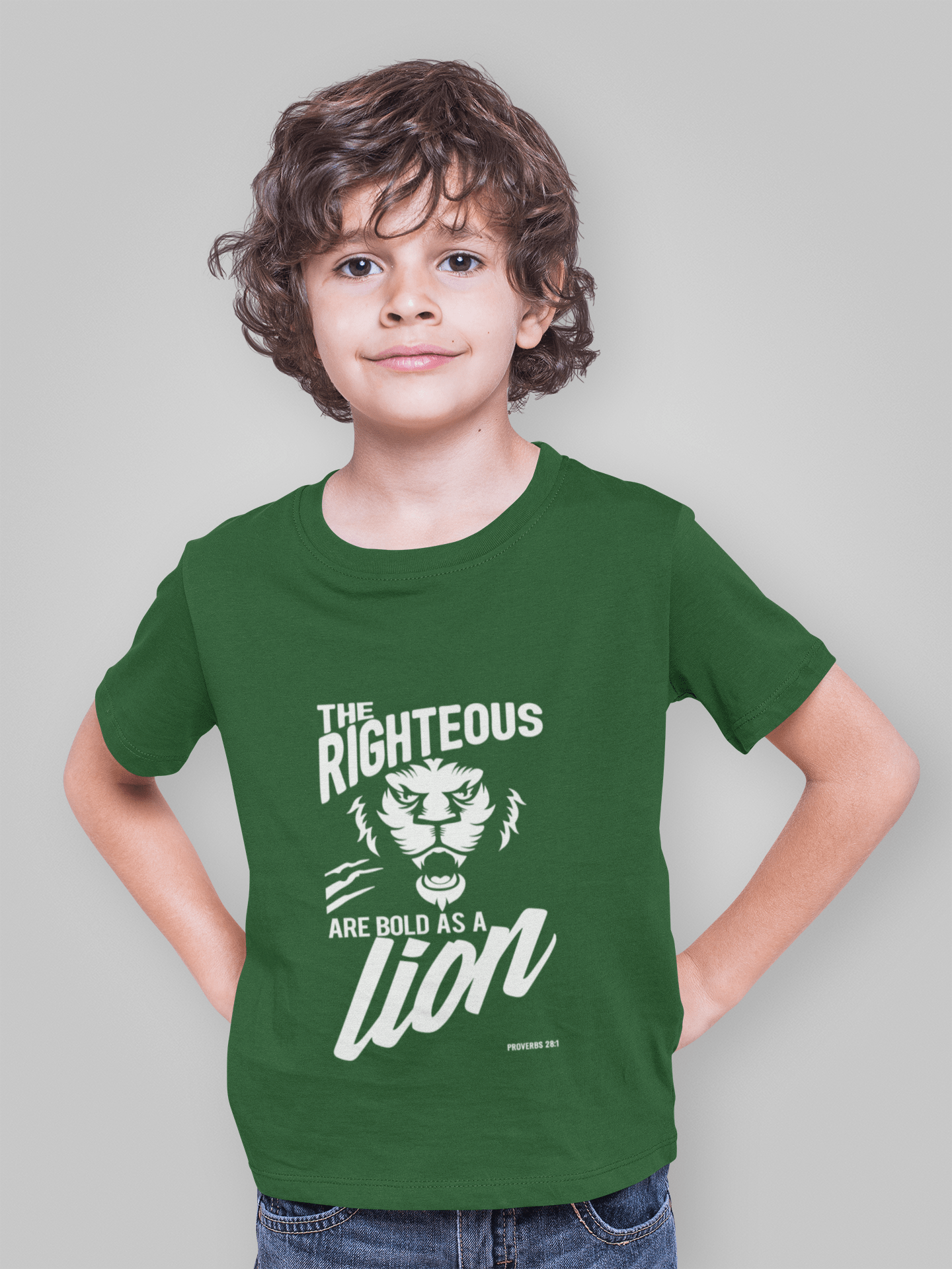 Living Words Boy Round neck Tshirt 0-12M / Bottle Green THE RIGHTEOUS