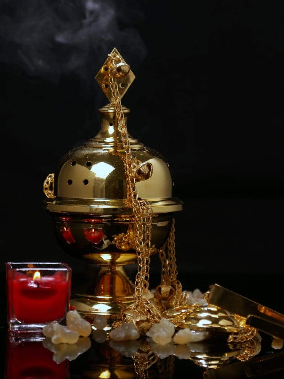 Living Words Church Articles Thurible with Chain bell Gold Thurible
