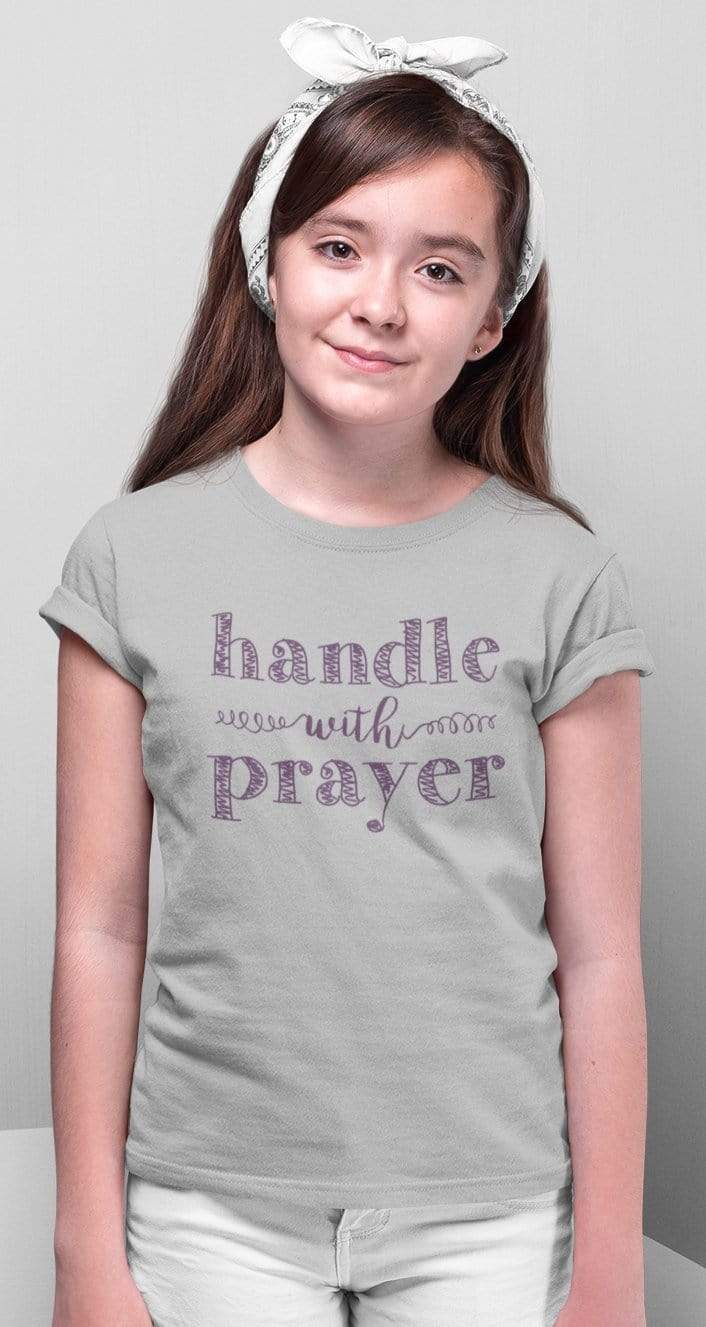 Living Words Girl Round Neck Tshirt 0-11M / Grey Handle with prayer