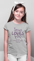 Living Words Girl Round Neck Tshirt 0-11M / Grey Jesus loves you like my dad & mom
