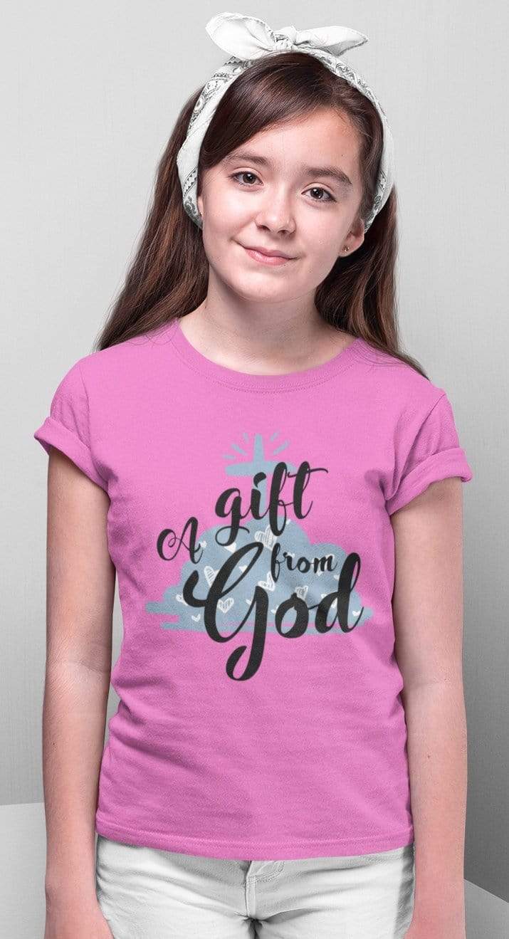 Living Words Girl Round Neck Tshirt 0-11M / Pink A gift from God