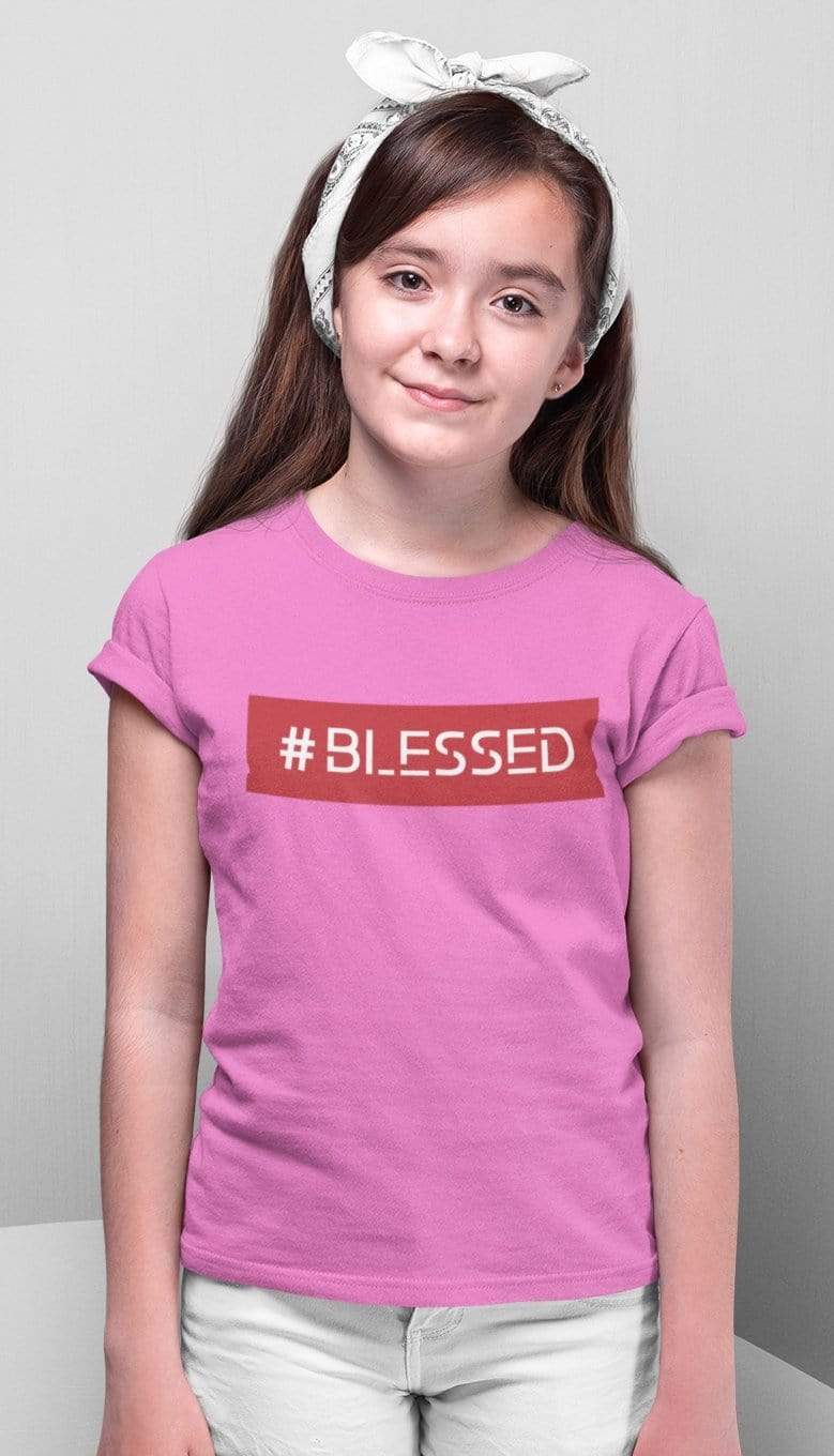 Living Words Girl Round Neck Tshirt 0-11M / Pink Blessed