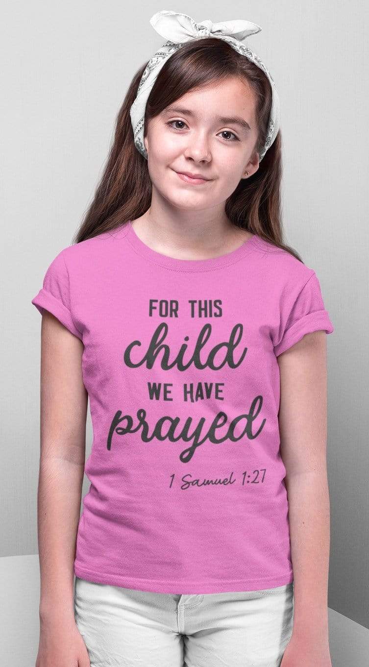Living Words Girl Round Neck Tshirt 0-11M / Pink For this child we have prayed