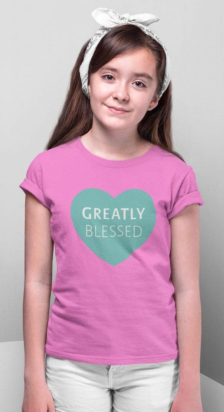 Living Words Girl Round Neck Tshirt 0-11M / Pink Greatly blessed