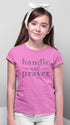 Living Words Girl Round Neck Tshirt 0-11M / Pink Handle with prayer