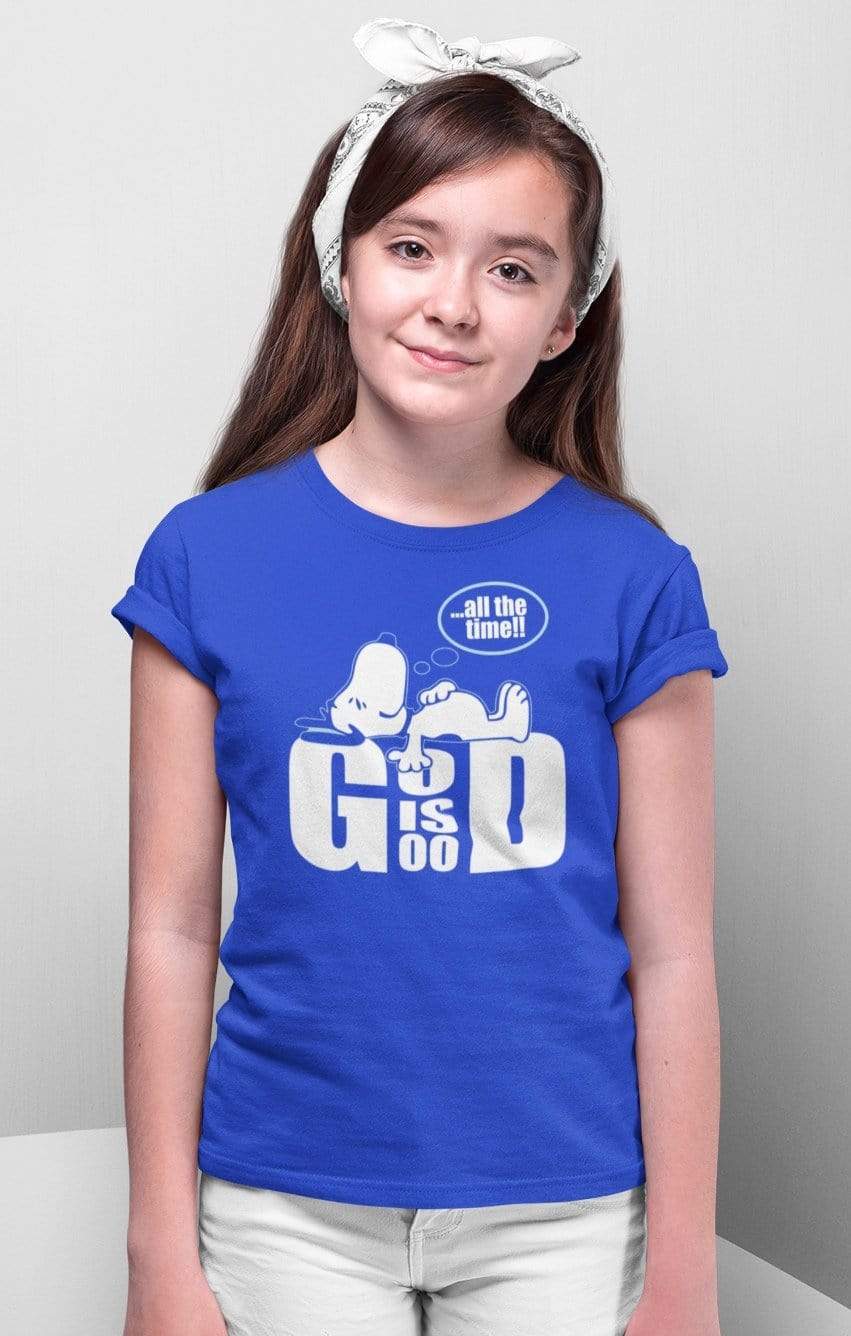 Living Words Girl Round Neck Tshirt 0-11M / Royal Blue God is good all the time