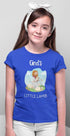 Living Words Girl Round Neck Tshirt 0-11M / Royal Blue God's little Lamb