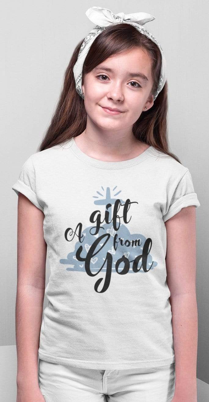 Living Words Girl Round Neck Tshirt 0-11M / White A gift from God