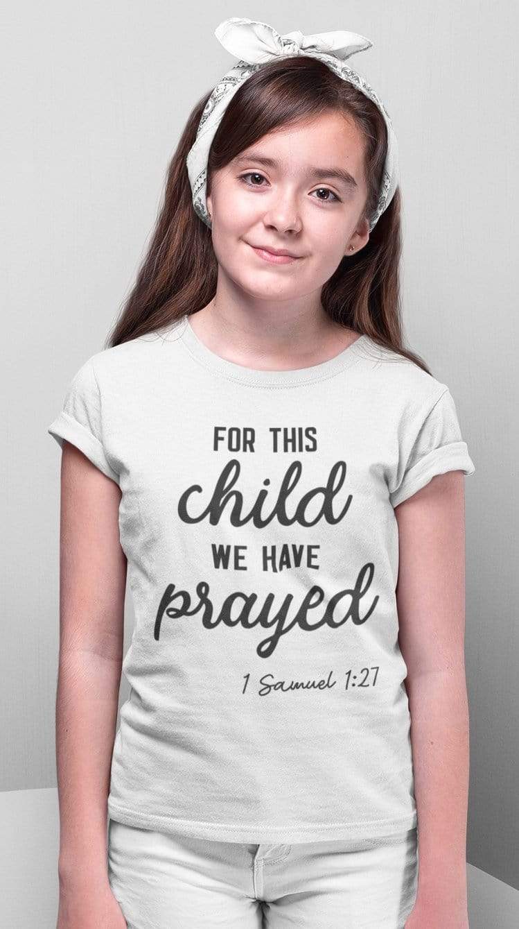 Living Words Girl Round Neck Tshirt 0-11M / White For this child we have prayed