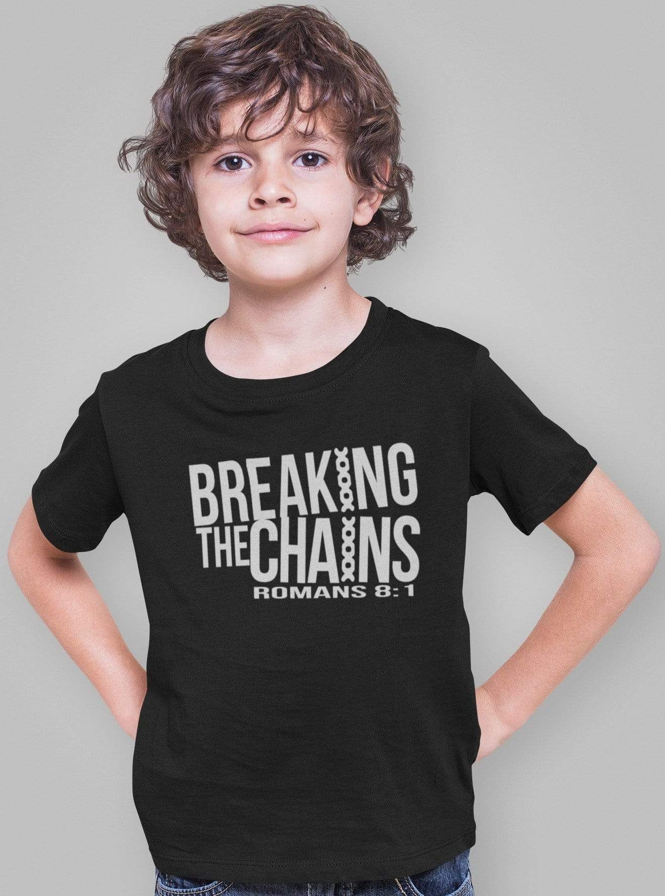 Living Words Kids Round Neck T Shirt Boy / 0-12 Mn / Black Breaking the chains