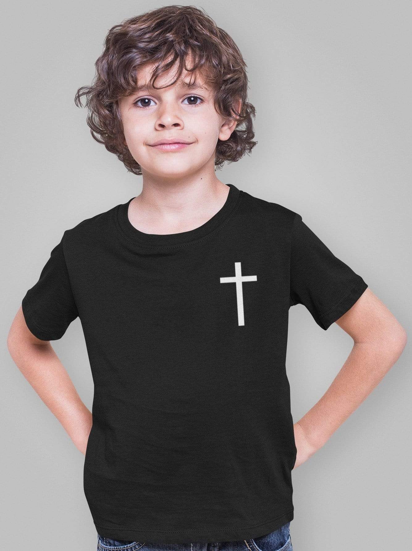 Living Words Kids Round Neck T Shirt Boy / 0-12 Mn / Black Cross