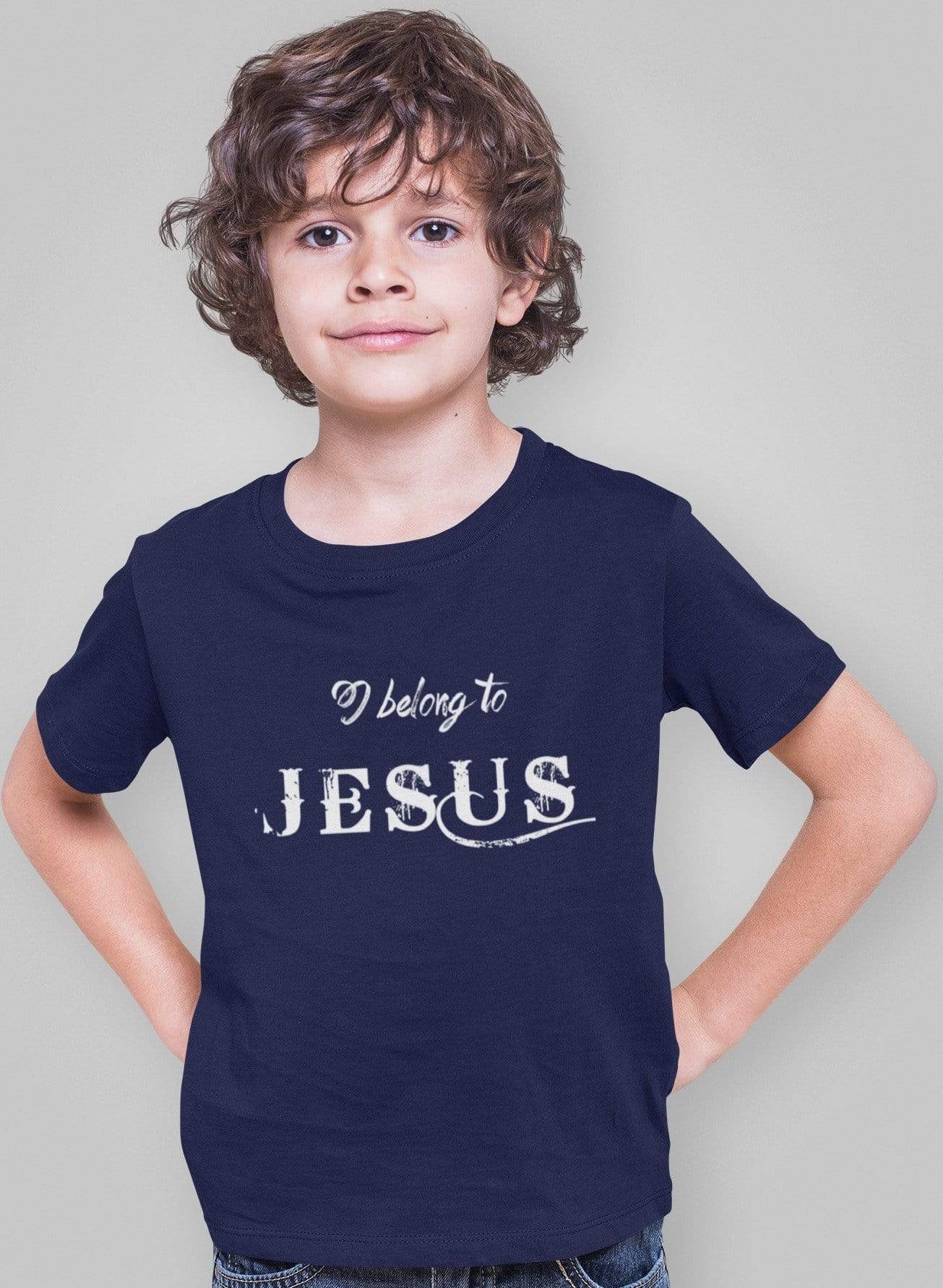 Living Words Kids Round Neck T Shirt Boy / 0-12 Mn / Navy Blue I belong to Jesus