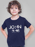 Living Words Kids Round Neck T Shirt Boy / 0-12 Mn / Navy Blue John 3:16
