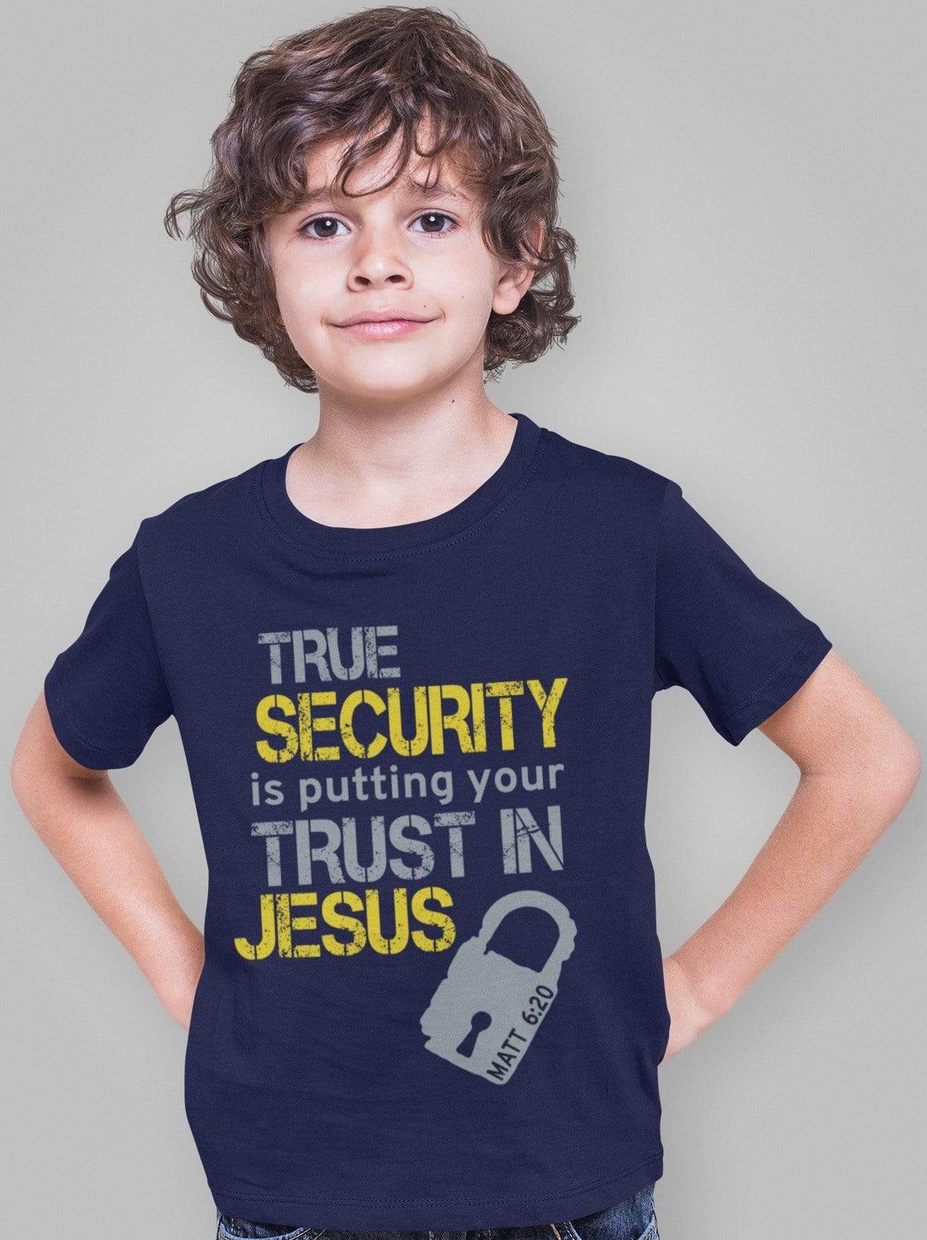 Living Words Kids Round Neck T Shirt Boy / 0-12 Mn / Navy Blue True security