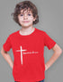 Living Words Kids Round Neck T Shirt Boy / 0-12 Mn / Red Amazing Grace - Cross