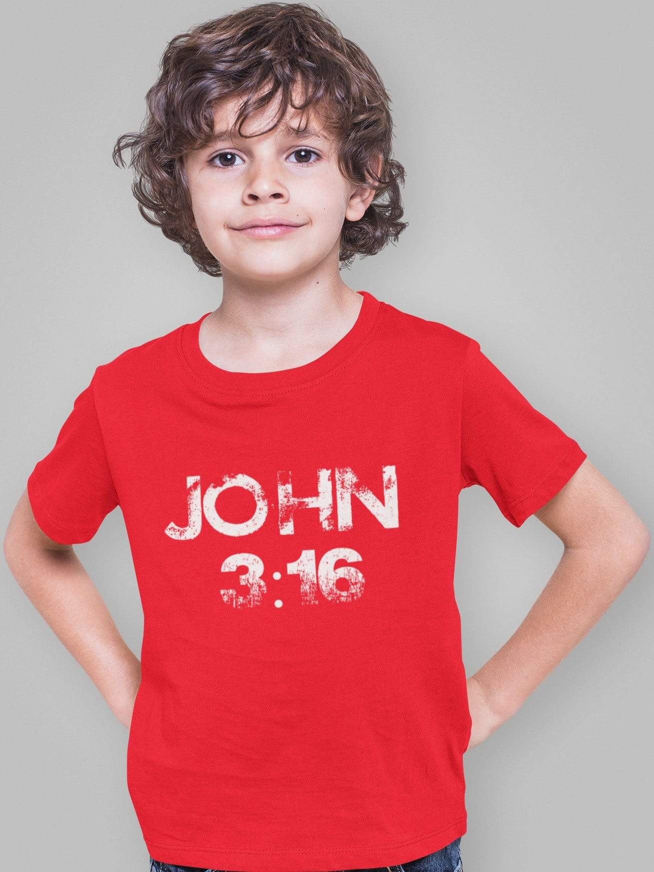 Living Words Kids Round Neck T Shirt Boy / 0-12 Mn / Red John 3:16