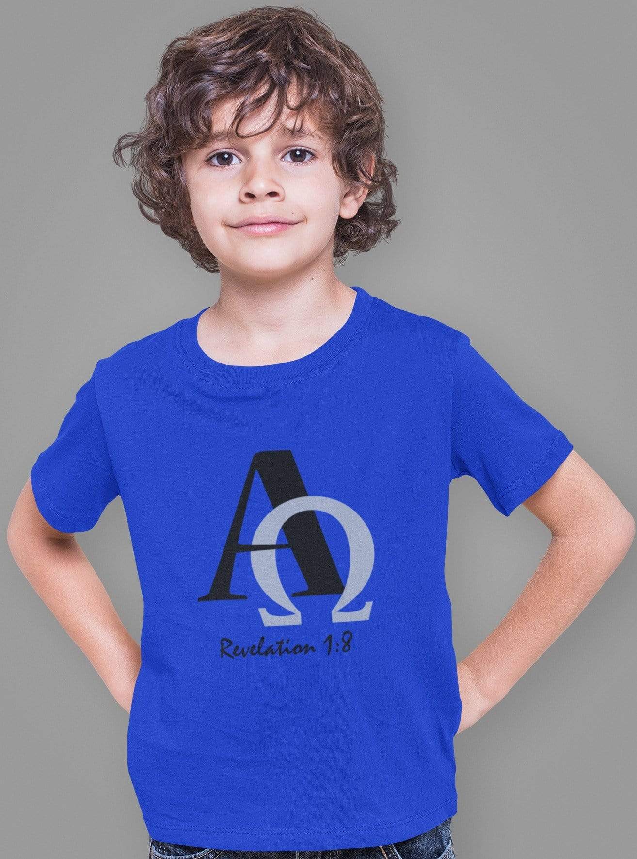 Living Words Kids Round Neck T Shirt Boy / 0-12 Mn / Royal Blue Alpha and Omega